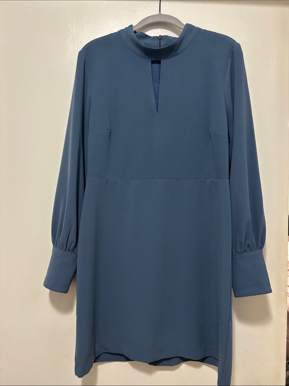 Banana Republic Slate Blue Long-Sleeve Shift Dress